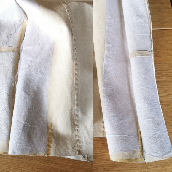 Vintage 100% Genuine Leather Long Suede Open Front Southwestern Boho Coat - Picture 15 of 16